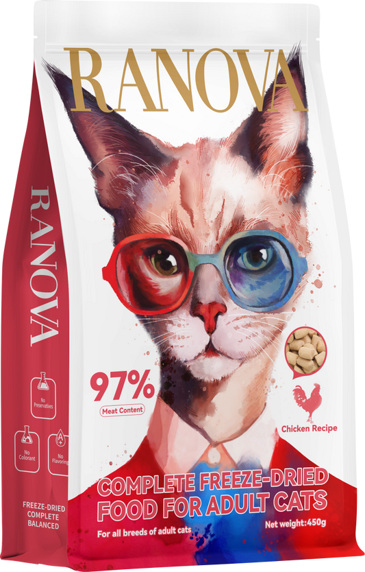 Täissööt täiskasvanud kassidele külmkuivatatud kanaga