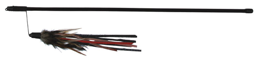 Kassi mänguõng sulgede ja nahkrihmadega