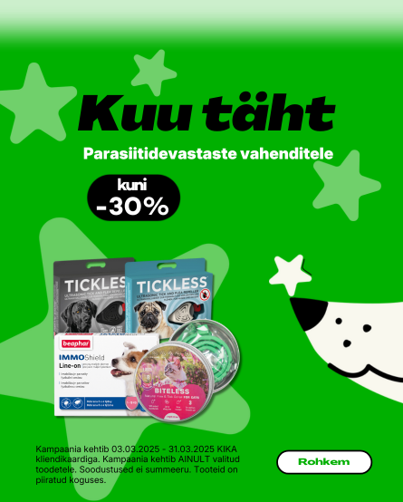 Antiparazitinėms priemonėms iki 30%