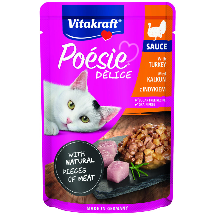 VITAKRAFT POESIE DELICE консервированный корм для взрослых кошек, с индейкой 