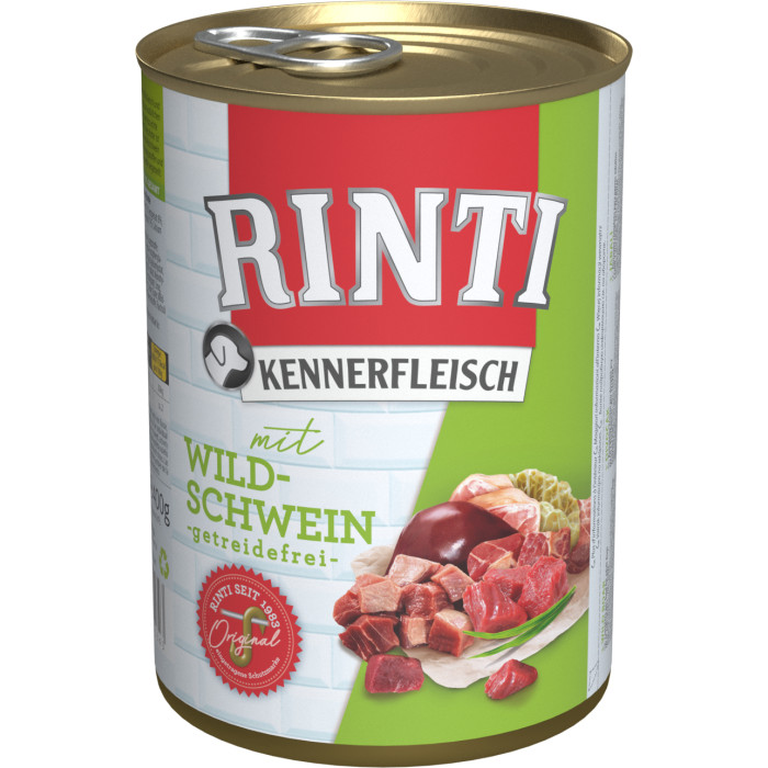 FINNERN RINTI Kennerfleisch консервированный корм для взрослых собак, с мясом кабана 