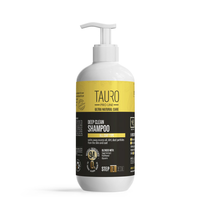 TAURO PRO LINE Ultra Natural Care шампунь для глубокой очистки кожи и шерсти собак и кошек 