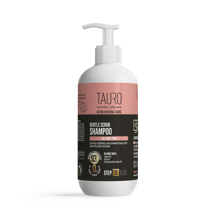 TAURO PRO LINE Ultra Natural Care деликатный шампунь-скраб для шерсти и кожи собак и кошек 