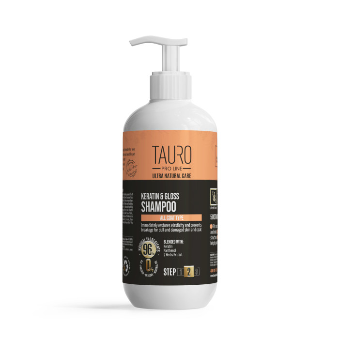 TAURO PRO LINE Ultra Natural Care keratiiniga šampoon koertele ja kassidele 