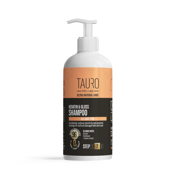 TAURO PRO LINE Ultra Natural Care шампунь с кератином для шерсти собак и кошек 