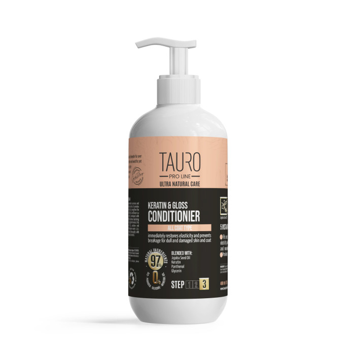 TAURO PRO LINE Ultra Natural Care keratiiniga palsam koerte ja kasside karvkattele 