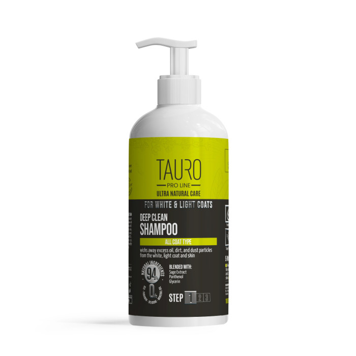 TAURO PRO LINE Ultra Natural Care шампунь для глубокого очищения шерсти и кожи собак и кошек белого, светлого окраса 