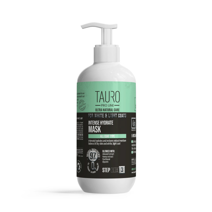 TAURO PRO LINE Ultra Natural Care интенсивно увлажняющая маска для шерсти и кожи собак и кошек белого, светлого окраса 