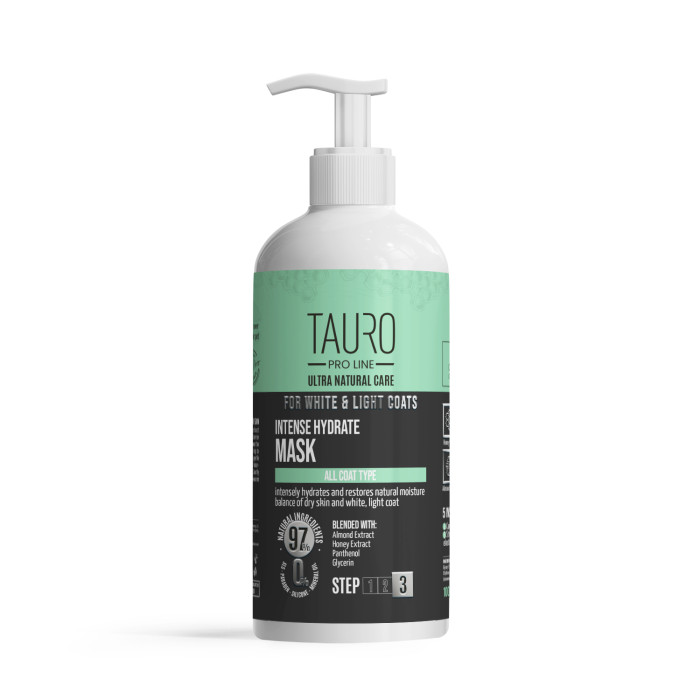 TAURO PRO LINE Ultra Natural Care интенсивно увлажняющая маска для шерсти и кожи собак и кошек белого, светлого окраса 