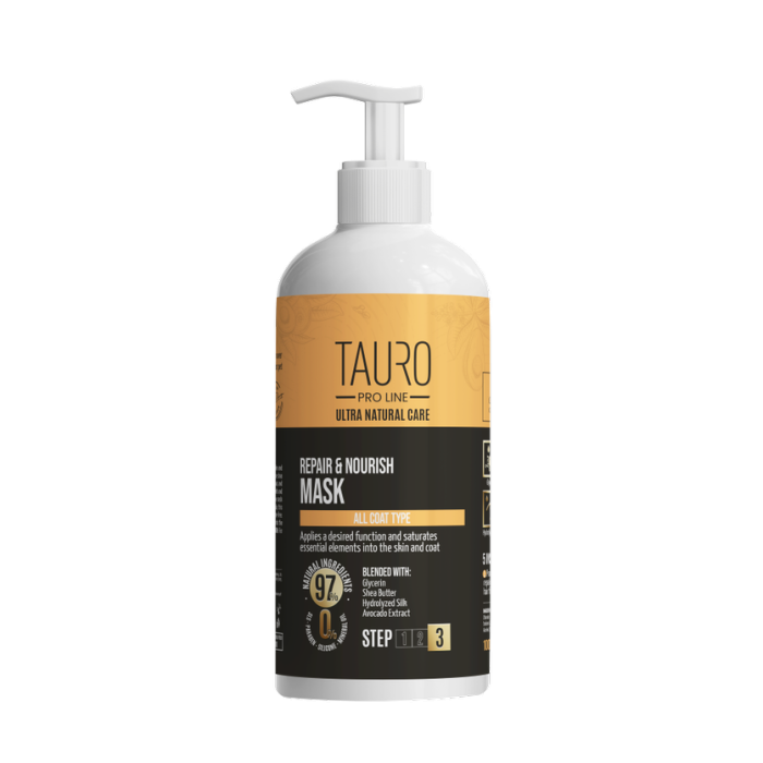 TAURO PRO LINE Ultra Natural Care karvkatet ja nahka taastav ja toitev mask koertele ja kassidele 
