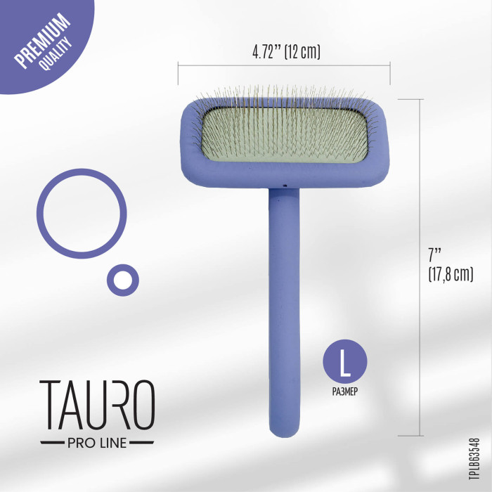 TAURO PRO LINE Расческа-щетка деревянная, прямоугольной формы 