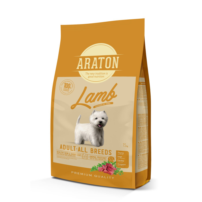ARATON сухой корм для взрослых собак всех пород, с бараниной 