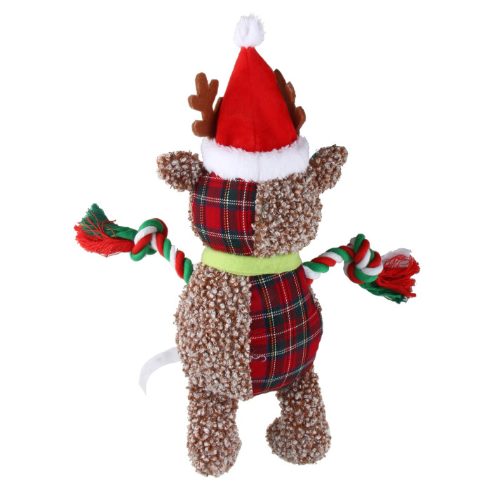 MISOKO рождественская игрушка для собак ОЛЕНЬ С ШАПКО? 