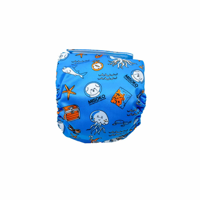 MISOKO многоразовые подгузники для самцов, с принтами в виде осьминогов, синего цвета 