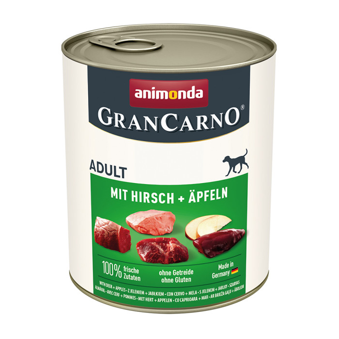 ANIMONDA GRANCARNO консервированный корм для взрослых собак, с олениной и яблоками 