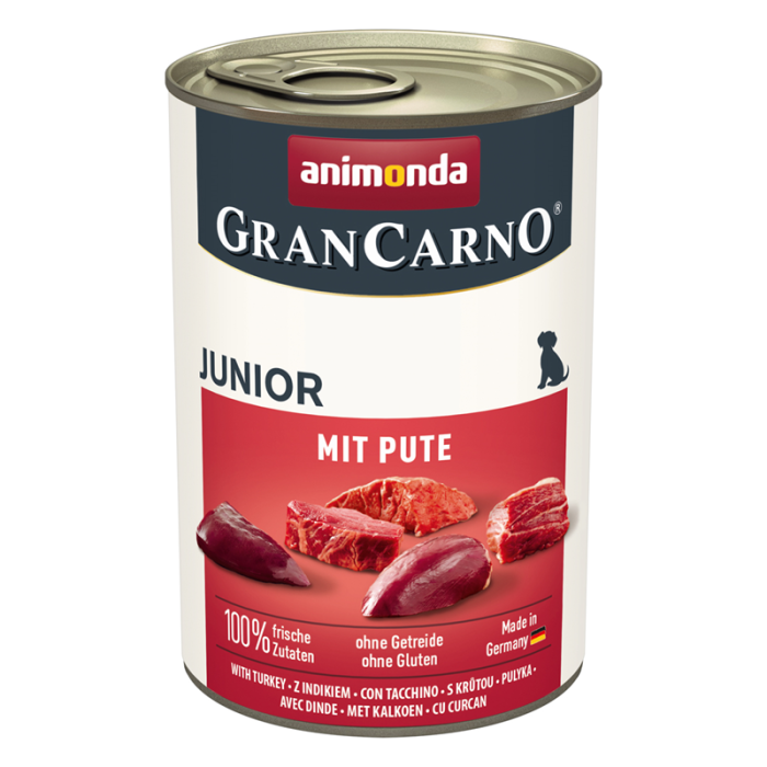 ANIMONDA GranCarno Junior, консервированный корм для молодых собак, с индейкой 