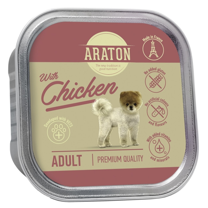 ARATON консервированный корм для взрослых собак, с курятиной 