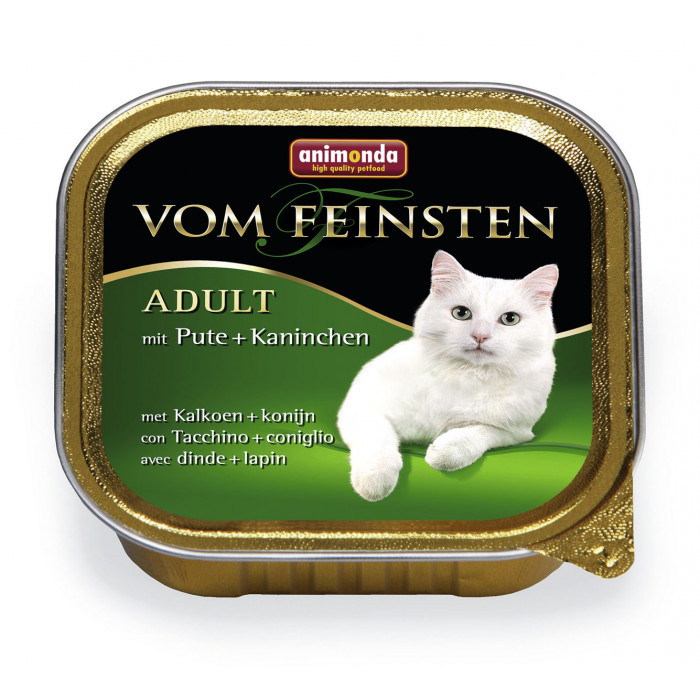 ANIMONDA Vom feinsten classic консервированный корм для взрослых кошек, с индейкой и крольчатиной 