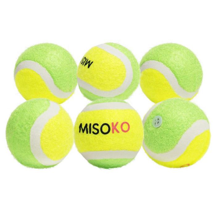 MISOKO Koera mänguasi, tennisepallid, heliga, 4 cm, 6 tk 