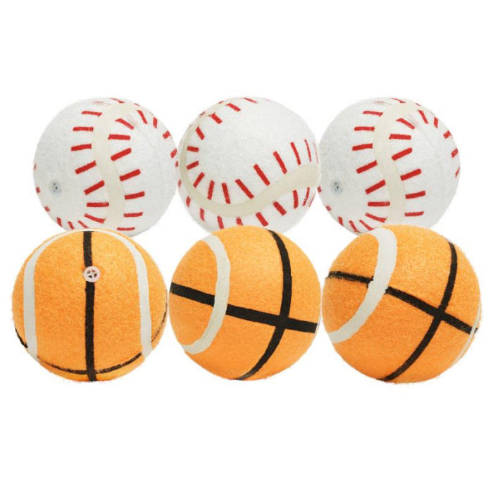 MISOKO игрушка для собак, теннисные мячики, зо звуковым чипом, 6 cм, 6 шт. 