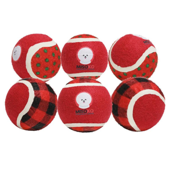 MISOKO Koera mänguasi, tennisepallid, 6 cm, 6 tk 
