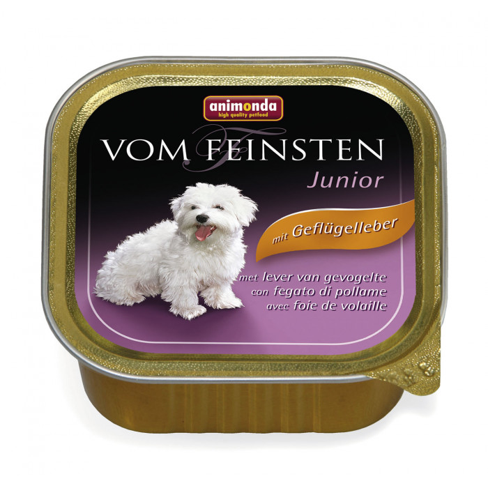 ANIMONDA Vom feinsten консервированный корм для молодых собак, с печенью домашней птицы 