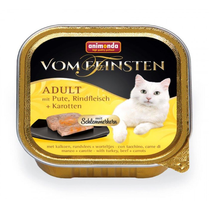 ANIMONDA Vom feinsten schlemmerkern консервированный корм для взрослых кошек, с индейкой, говядиной и морковью 