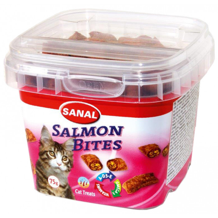 SANAL Salmon Bites cup пищевая добавка для кошек 