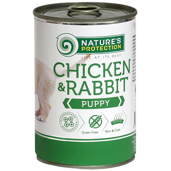 NATURE'S PROTECTION консервированный корм для молодых собак, с курятиной и крольчатиной 