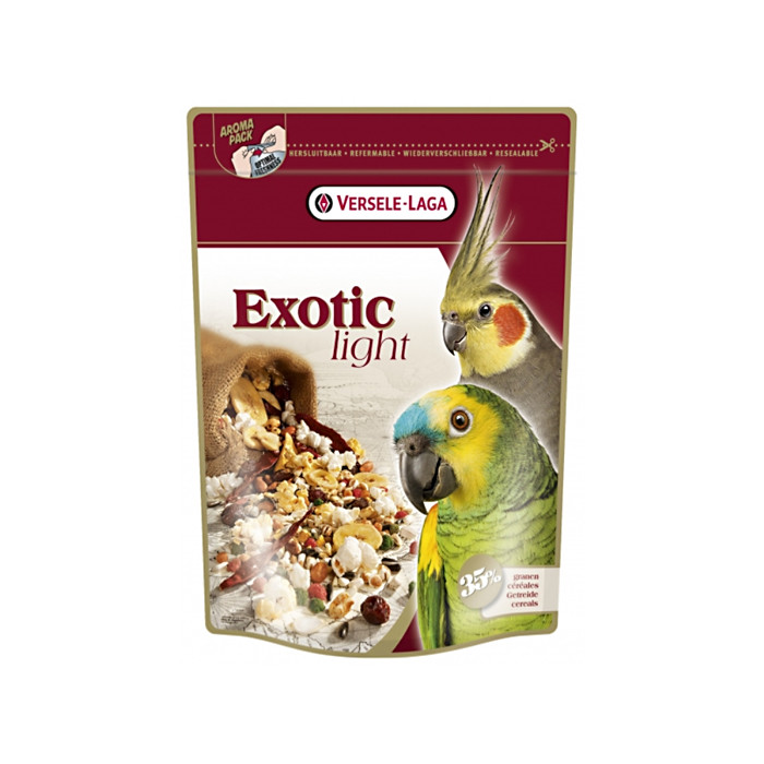 VERSELE LAGA Prestige Premium Exotic Light toit puuviljade ja teraviljaga papagoidele 