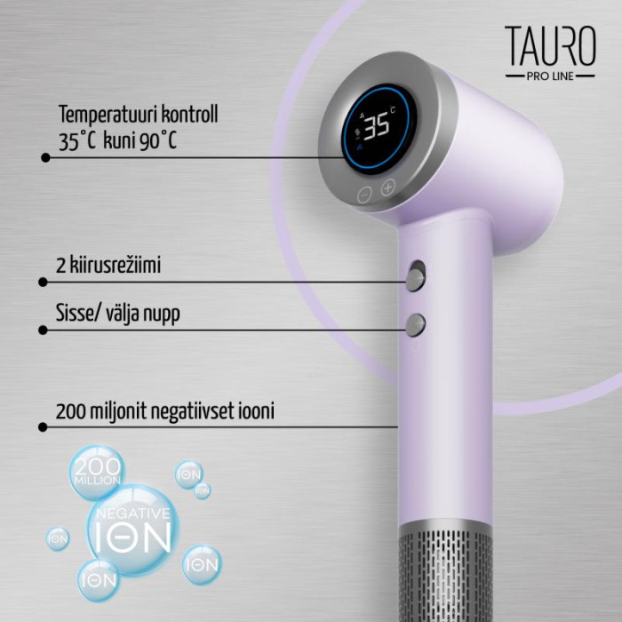 TAURO PRO LINE Lemmiklooma karvkatte käsiföön negatiivsete ioonide tekitamise tehnoloogiaga 