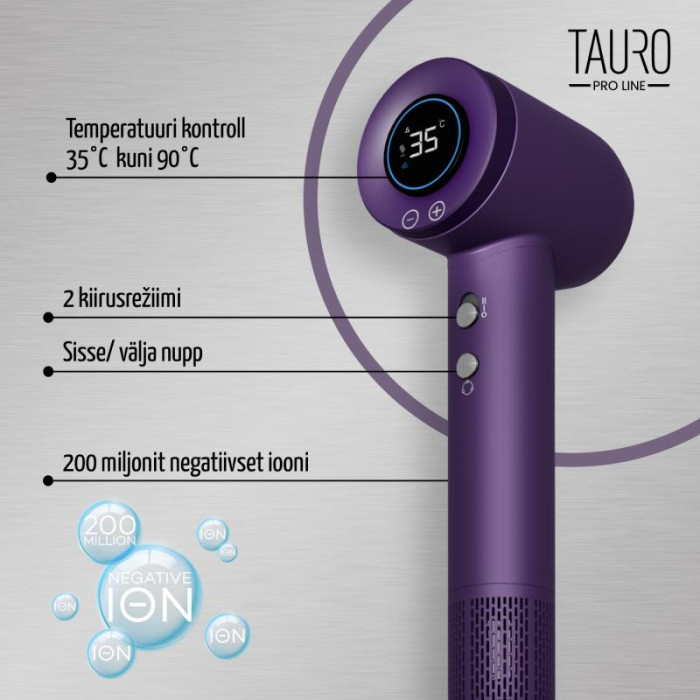 TAURO PRO LINE Lemmiklooma karvkatte käsiföön negatiivsete ioonide tekitamise tehnoloogiaga 
