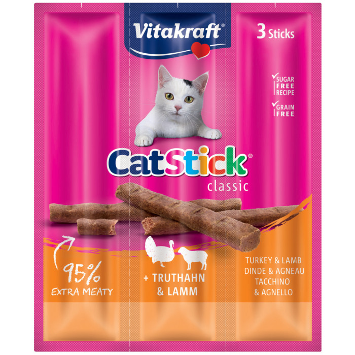 VITAKRAFT Cat Stick Miini лакомство для кошек с индейкой 