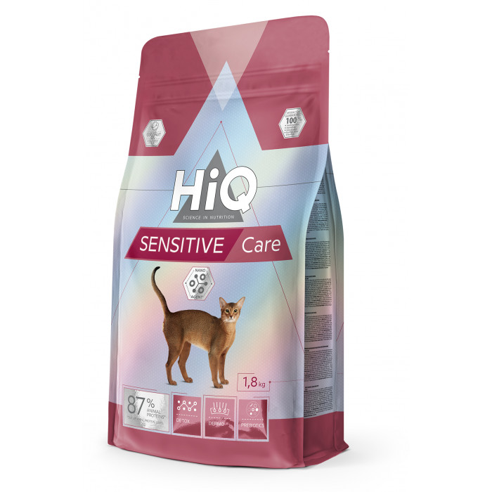 HIQ сухой корм для взрослых кошек с чувствительной пищеварительной системой 