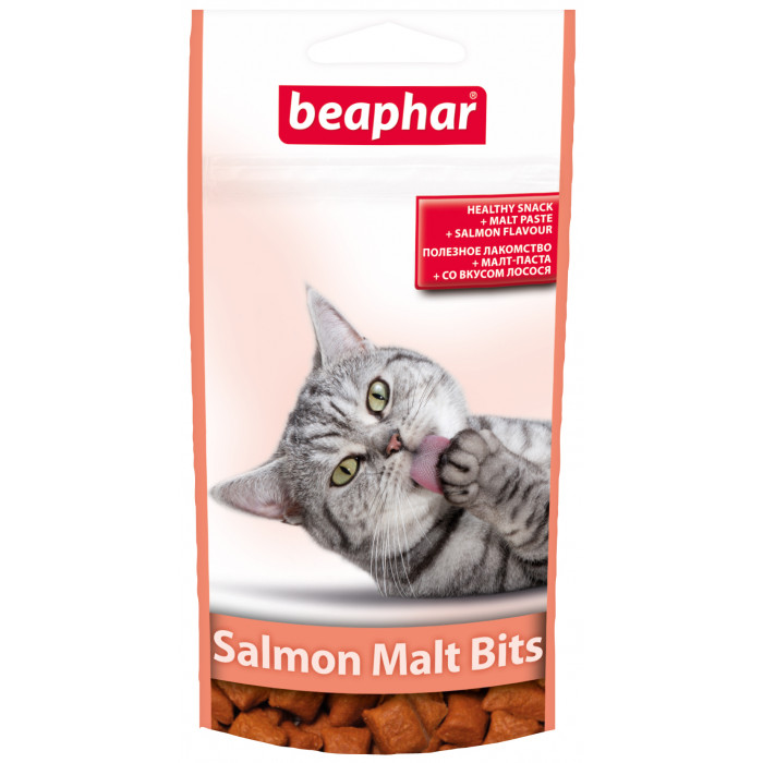 BEAPHAR Malt-Bits Salmon Cat Лакомства - подушки 
