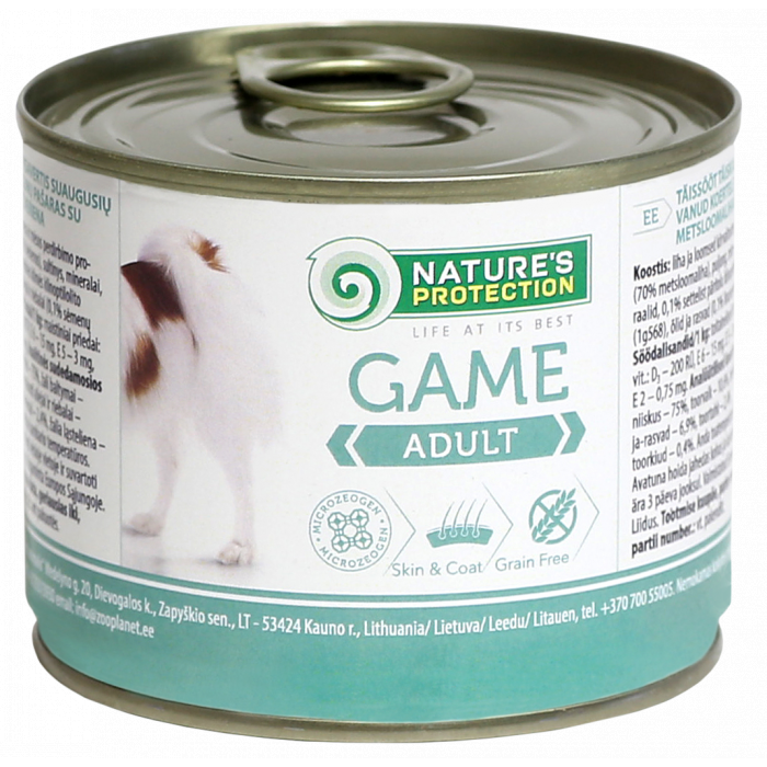 NATURE'S PROTECTION Dog Adult Game Консервы для взрослых собак с дичью 