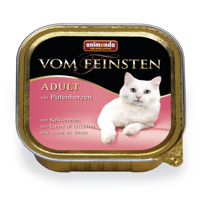 ANIMONDA Vom feinsten classic консервированный корм для взрослых кошек, с индюшачьими сердечками 