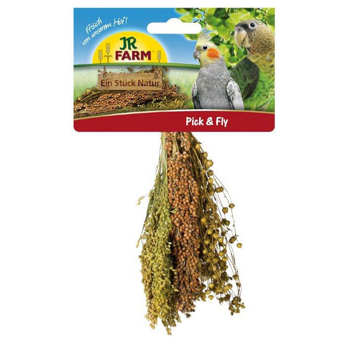 JR FARM пищевая добавка для декоративных птиц - метелочка из сорго, проса и льна 