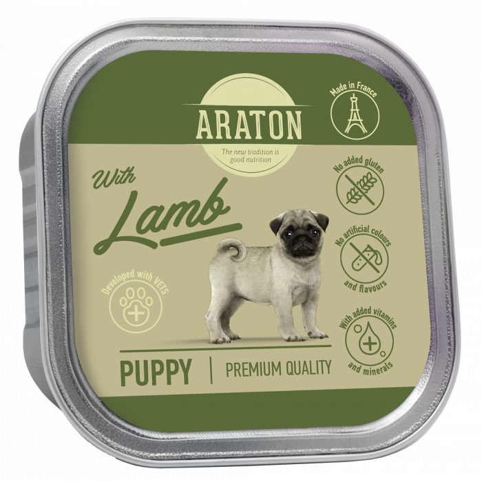 ARATON консервированный корм для молодых собак, с ягнятиной 