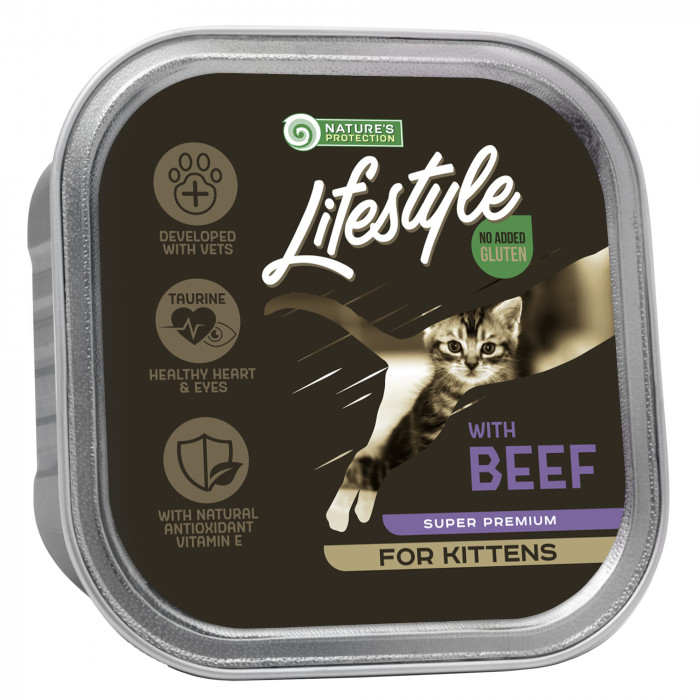 NATURE'S PROTECTION LIFESTYLE консервированный корм для молодых кошек, с говядиной 
