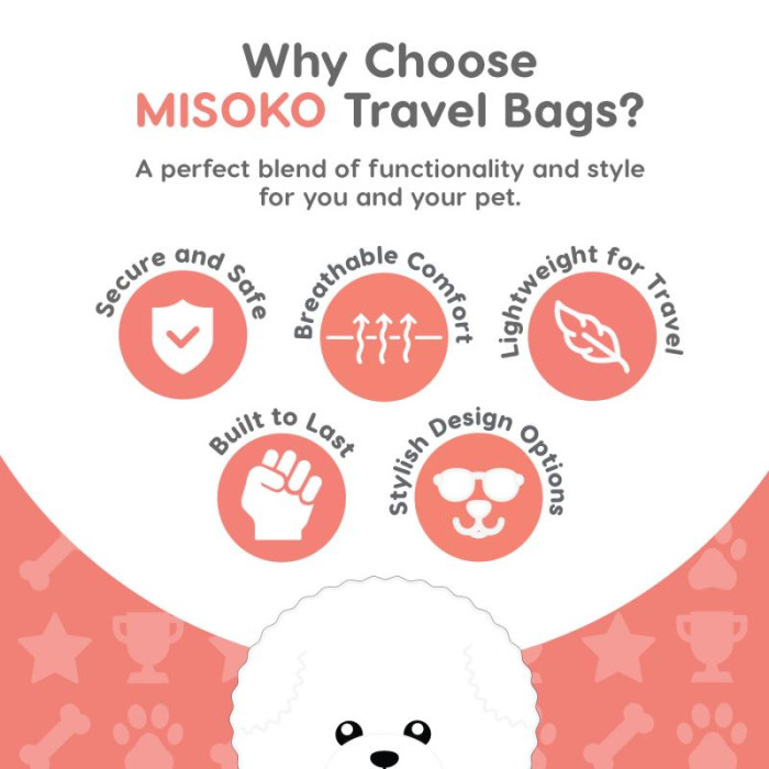 MISOKO Lemmiklooma reisikott, 40x18x38 cm 