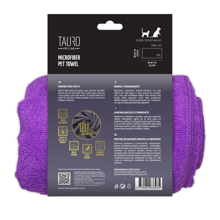 TAURO PRO LINE mikrokiust lemmiklooma rätik 