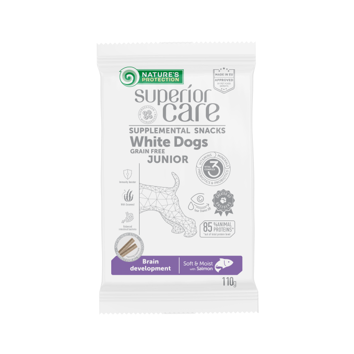 NATURE'S PROTECTION SUPERIOR CARE беззерновая кормовая добавка - лакомства для молодых собак, с лососем 