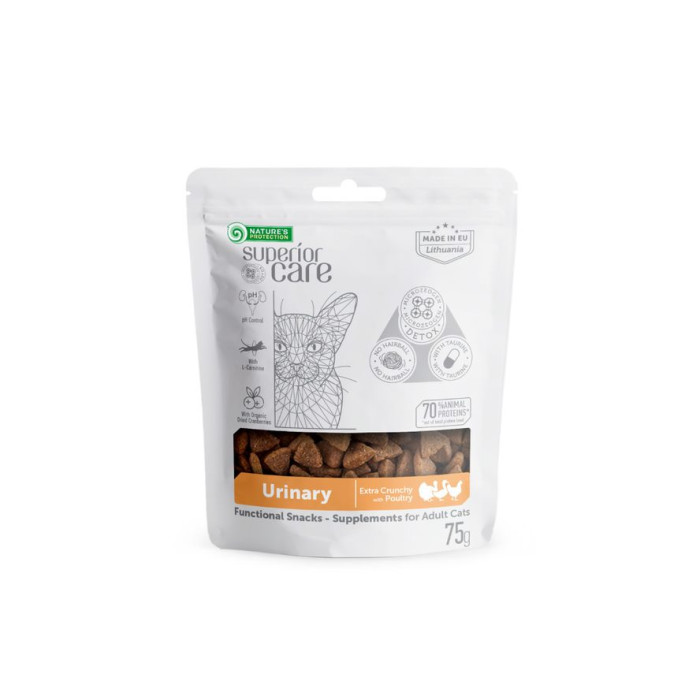 NATURE'S PROTECTION SUPERIOR CARE пищевая добавка-лакомство, с мясом домашней птицы, для поддержания здоровья мочевыделительной системы взрослых кошек 