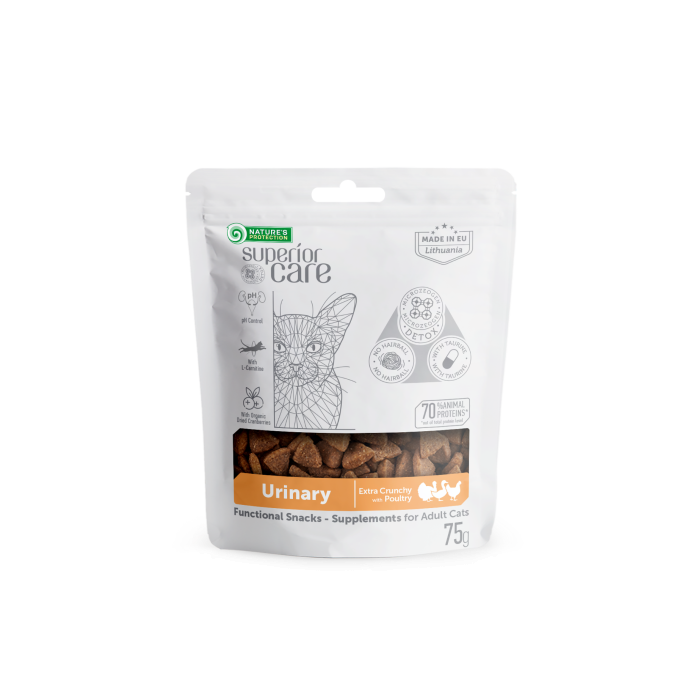 NATURE'S PROTECTION SUPERIOR CARE пищевая добавка-лакомство, с мясом домашней птицы, для поддержания здоровья мочевыделительной системы взрослых кошек 