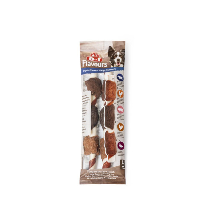 8IN1 Toidulisand-maiused koertele Triple Flavour, kana-, looma-, sea- ja pardilihaga 