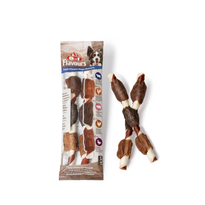 8IN1 Toidulisand-maiused koertele Triple Flavour, kana-, looma-, sea- ja pardilihaga 