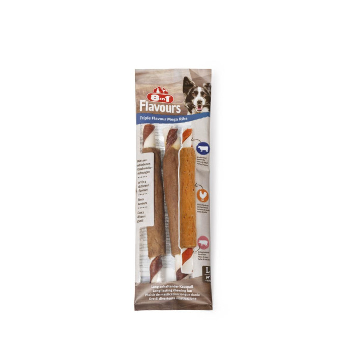 8IN1 Toidulisand-maiused koertele Triple Flavour, kana-, looma- ja sealihaga 