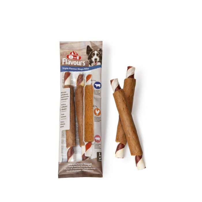 8IN1 Toidulisand-maiused koertele Triple Flavour, kana-, looma- ja sealihaga 
