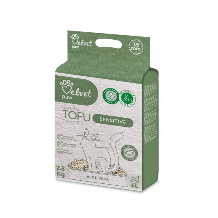 VELVET PAW TOFU наполнитель для чувствительных кошек,  гранула 1,5 мм 